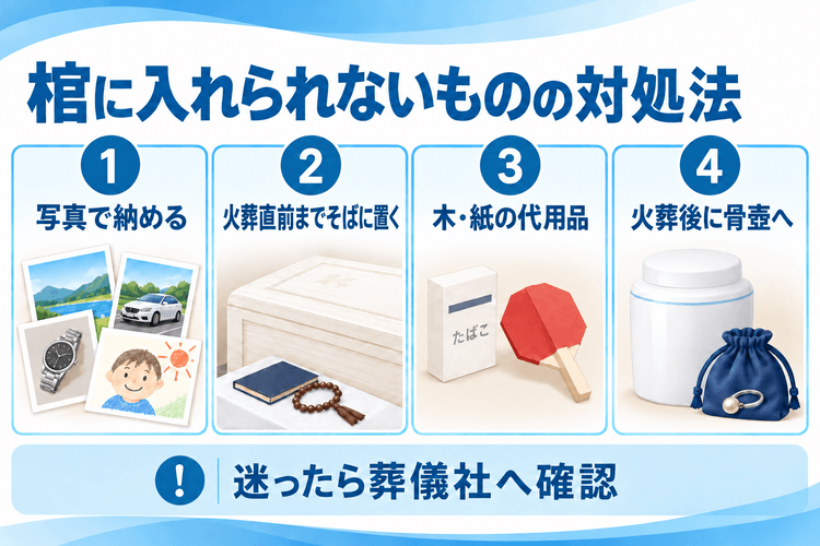 棺に入れてはいけないものをどうしても手向けたいときの対処法