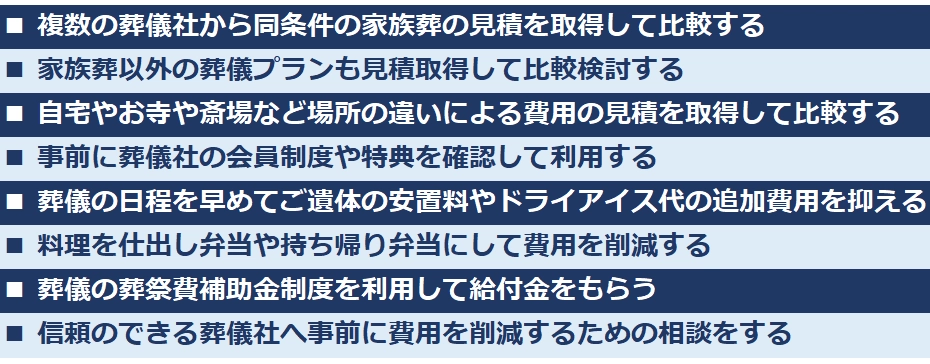 家族葬で費用を安くする方法を説明