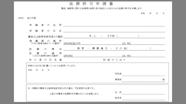 改装許可申請書の見本