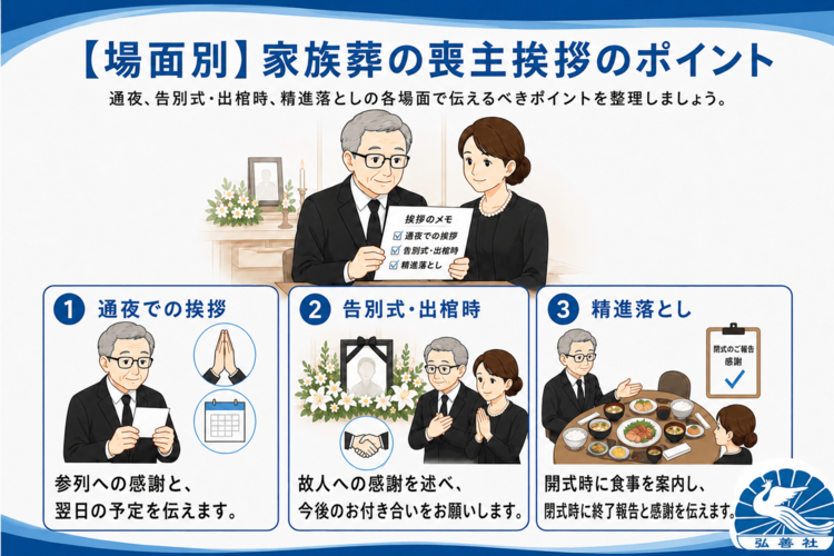 【場面別】家族葬の喪主挨拶の例文
