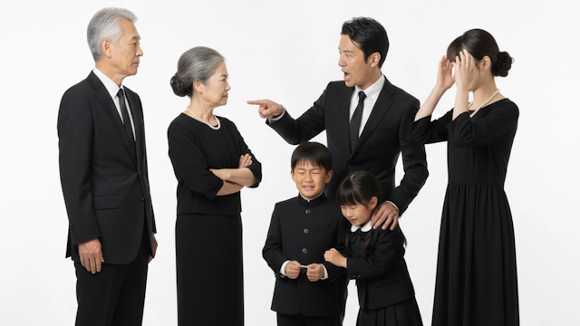 喪主を誰がやるかを身内へ相談せずに決定して葬儀後に親族トラブルになっている様子