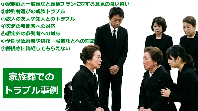 家族葬でのトラブル事例について7つの具体例を紹介